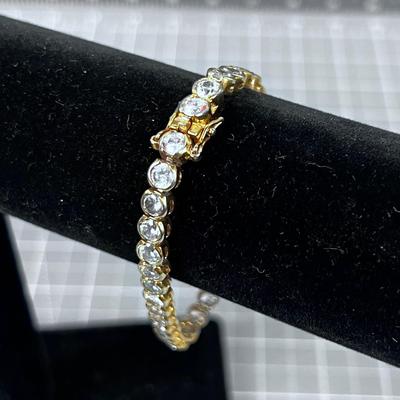 Gold Toned Tennis Bracelet 