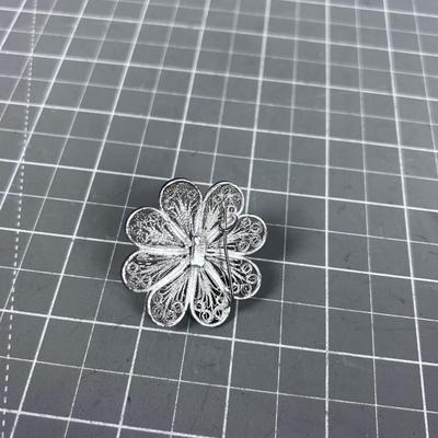 Sterling Pin or Pendant Filigree  Marked 925 