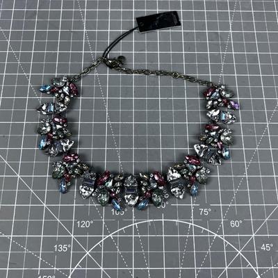 Bauble Bar Rhinestone Antique Brass Necklace