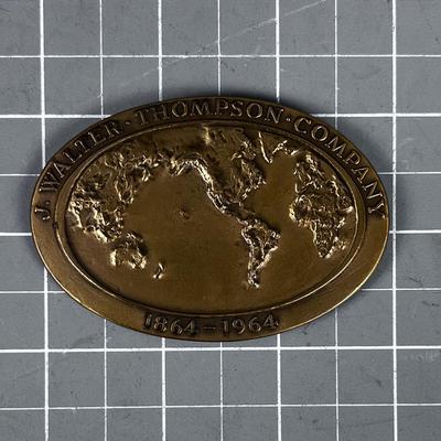 J. Walter Thompson Company BRASS Paper Weight 100 Year Anniversary 