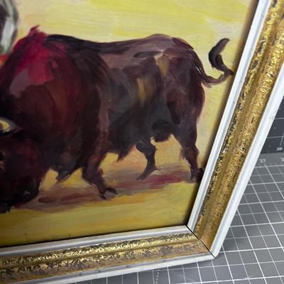 Bull Fighter Oil on Board