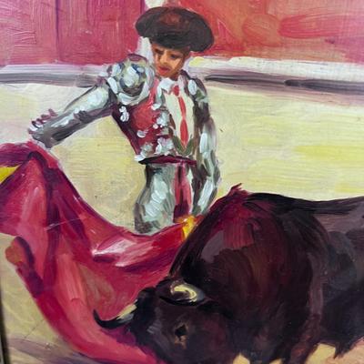 Bull Fighter Oil on Board
