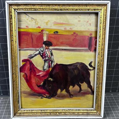 Bull Fighter Oil on Board
