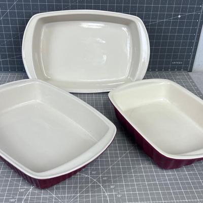 (3) Good Cook Essential Baking Pans NICE! Red