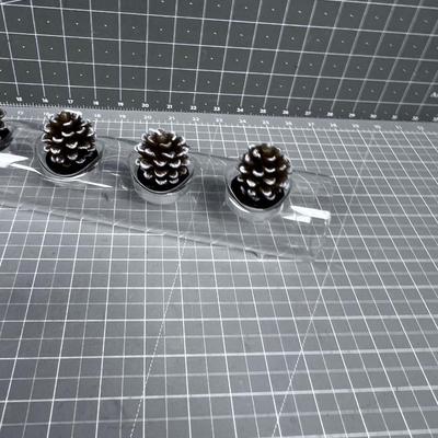 Glass Votive Candle Holder, Pinecone Candles