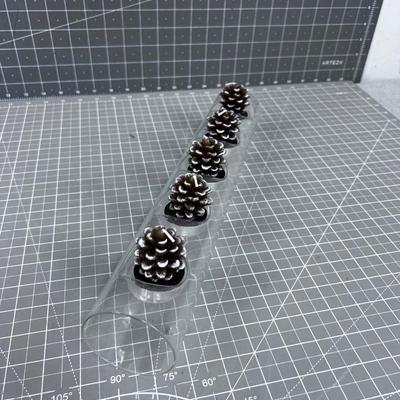 Glass Votive Candle Holder, Pinecone Candles