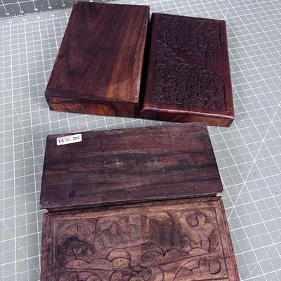 Carved Wood Keepsake Boxes, Treasure Chests 