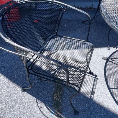 Black Metal WOODARD Patio  Table & Chairs (4) Set