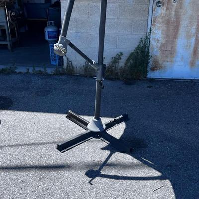 Brown Patio UMBRELLA Free Standing with Adjustable Arm 
