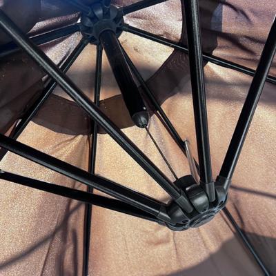 Brown Patio UMBRELLA Free Standing with Adjustable Arm 