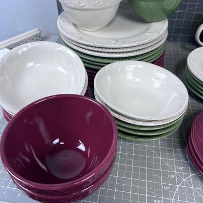 Mixed Sets of SORRENTO Dinnerware Dishes (Service for 12) 