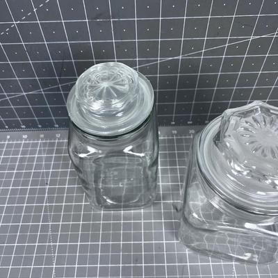 2 Covered Jars