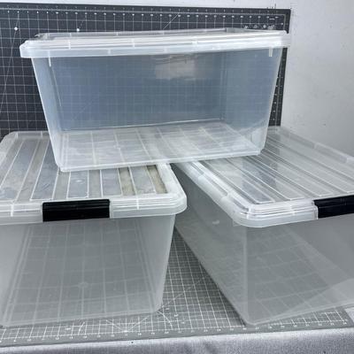 3 Clear Totes with Lids