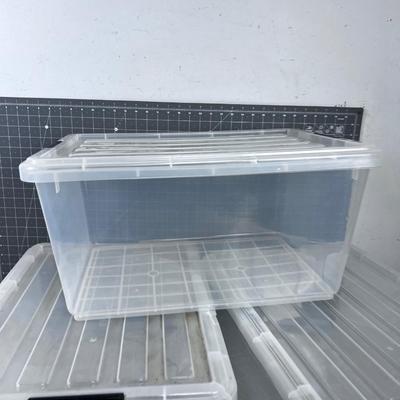 3 Clear Totes with Lids