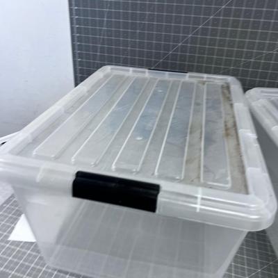 3 Clear Totes with Lids