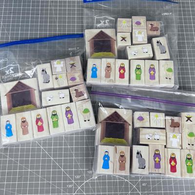 3 Nativity BLOCK SETS 