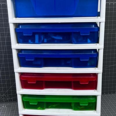 NICE LITTLE Keeper Organizer with Several bins of LEGOS 