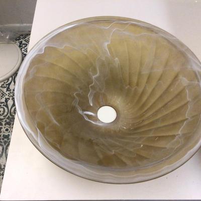 Glass Lamp Shade Yellow and White Swirl