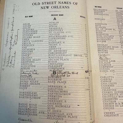 1912 Old Street Names of New Orleans