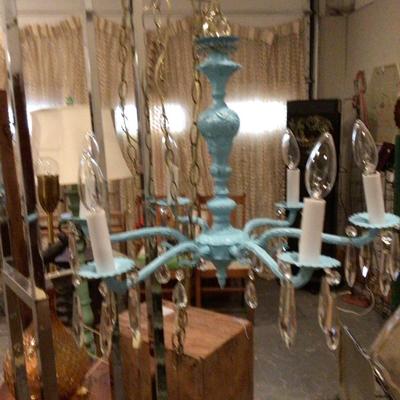 Turquoise Hanging Chandelier.