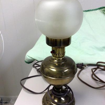 Two Table Lamps and stain Glass Lamp Shade