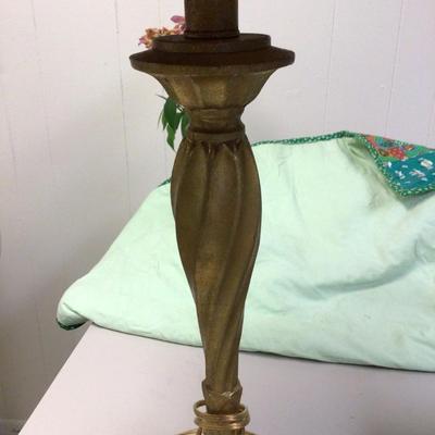 Nice Gold Metal Lamp with White and Gold Lamp Shade