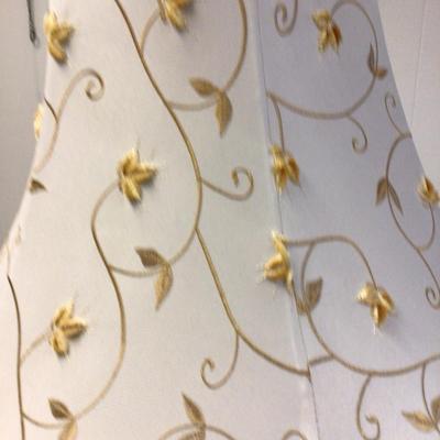 Nice Gold Metal Lamp with White and Gold Lamp Shade
