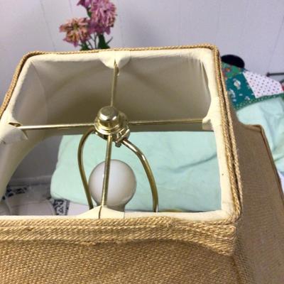Great Oak Leaf Wood Lamp with Cloth Shade