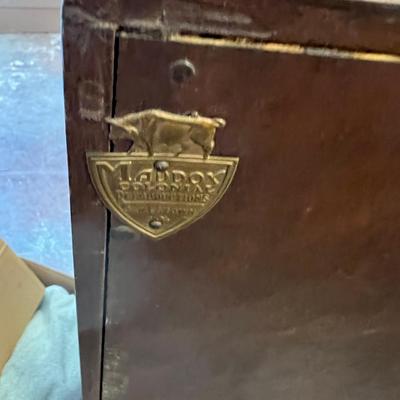 Maddox Walnut drop down desk dresser