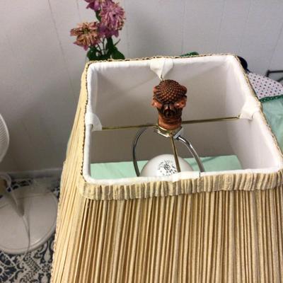 Wood Lamp with Cloth Shade