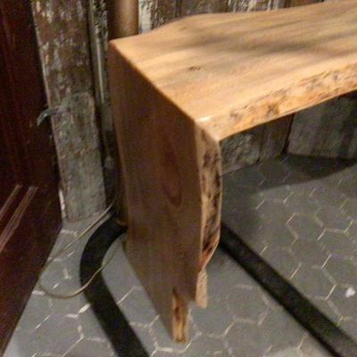 Wood and Metal Bench Table