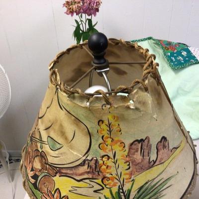 Metal Desk Lamp with Cardboard Shade