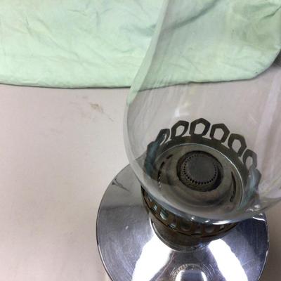 Aladdin Style Metal Lamp with Glass Chimney.
