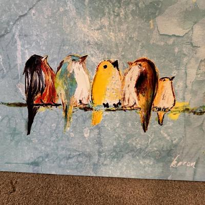 WRAPPED CANVAS FAMILY OF BIRDS & SKYSCAN ATOMIC CLOCK
