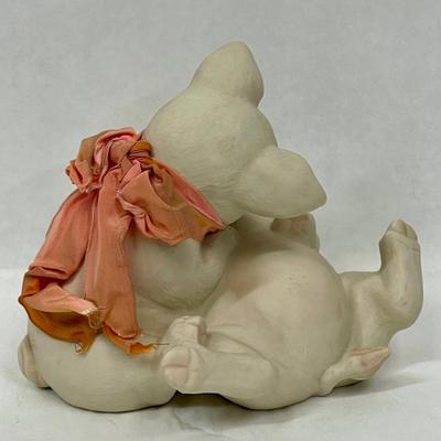 Romantic Pig Couple Figurine bisque porcelain