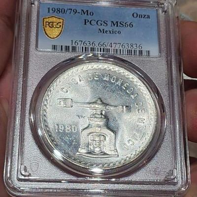 1980 Mexico 1 oz silver coin