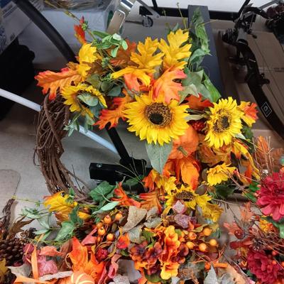 2 FALL WREATHS AND SWAGS