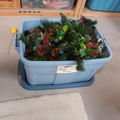 FAUX DECORATIVE EVERGREEN IN A TOTE