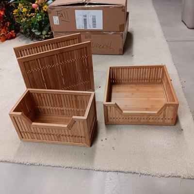 3 BAMBOO ACCESSORY BOXES/ORGANIZER