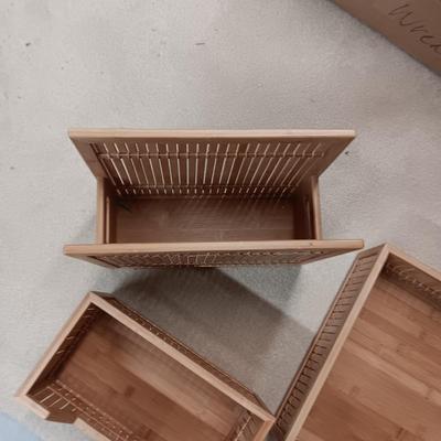 3 BAMBOO ACCESSORY BOXES/ORGANIZER