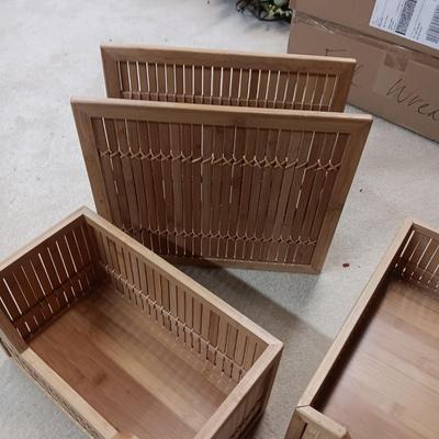 3 BAMBOO ACCESSORY BOXES/ORGANIZER