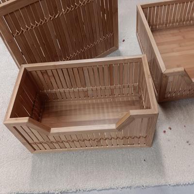 3 BAMBOO ACCESSORY BOXES/ORGANIZER