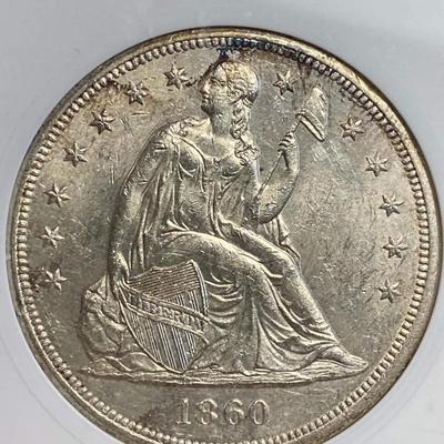 1860 silver 1 $ coin