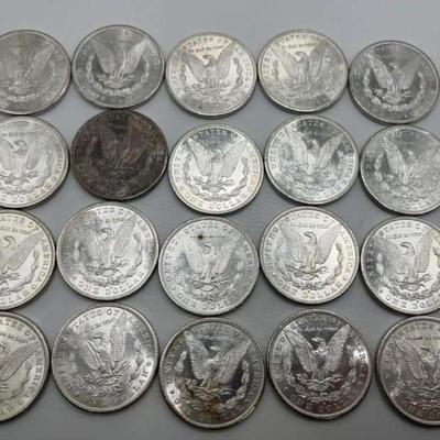 20 1880 Morgan silver dollars