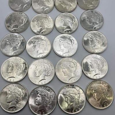 20 Bu 1923 silver peace dollars