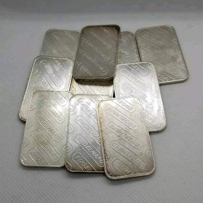 10 1 oz 999 silver bars
