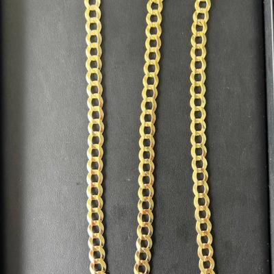 10 k Gold and dimonds chain and pendant 20 in