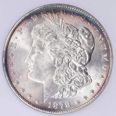 1878 Morgan silver dollar