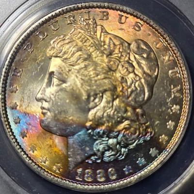 Beautiful toned Morgan silver dollar