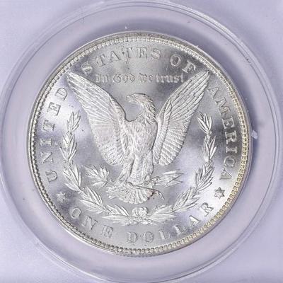 Frosty 1885 Morgan silver dollar